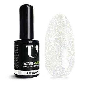 Smalto semipermanente glitter white