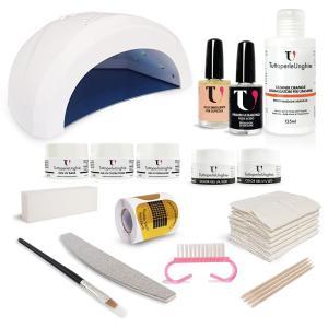Kit ricostruzione unghie in gel con lampada uv led