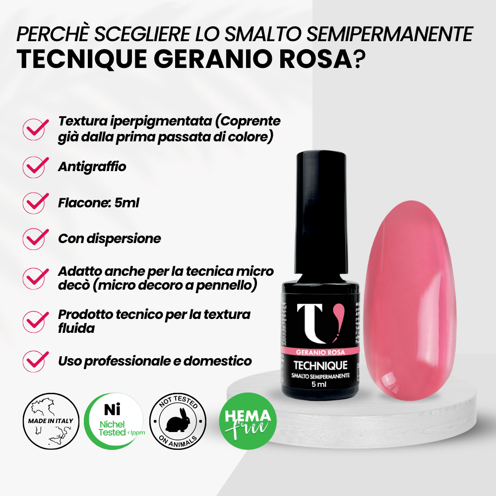 Smalto Semipermanente Geranio Rosa 5ml