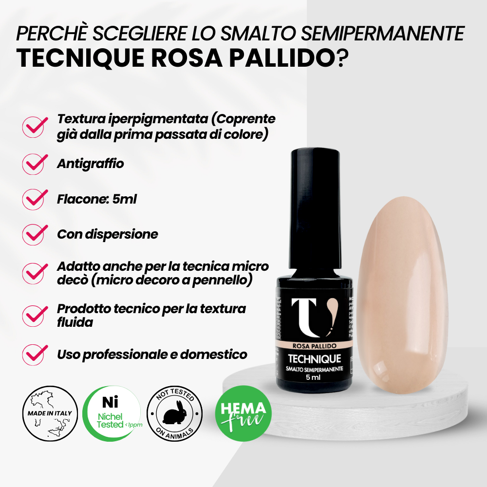 Smalto Semipermanente Rosa Pallido 5ml