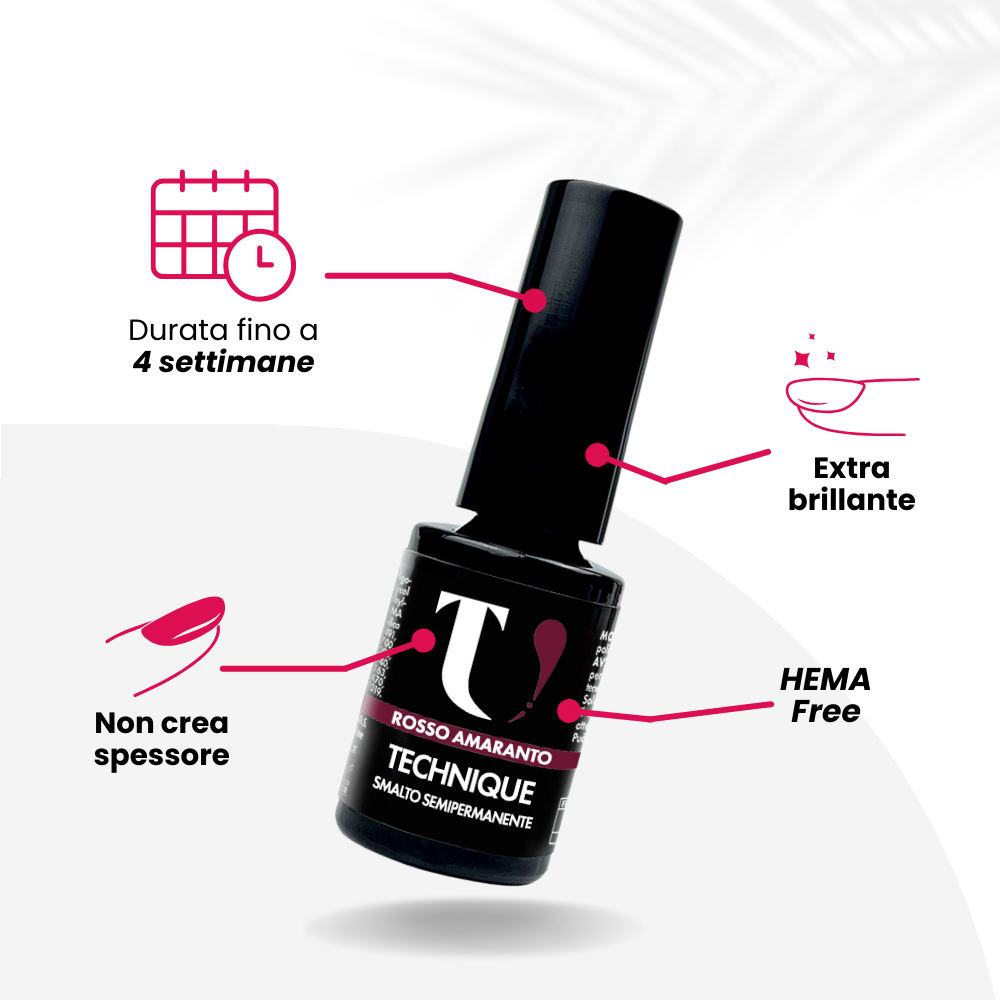 Smalto Semipermanente Rosso Amaranto 5ml