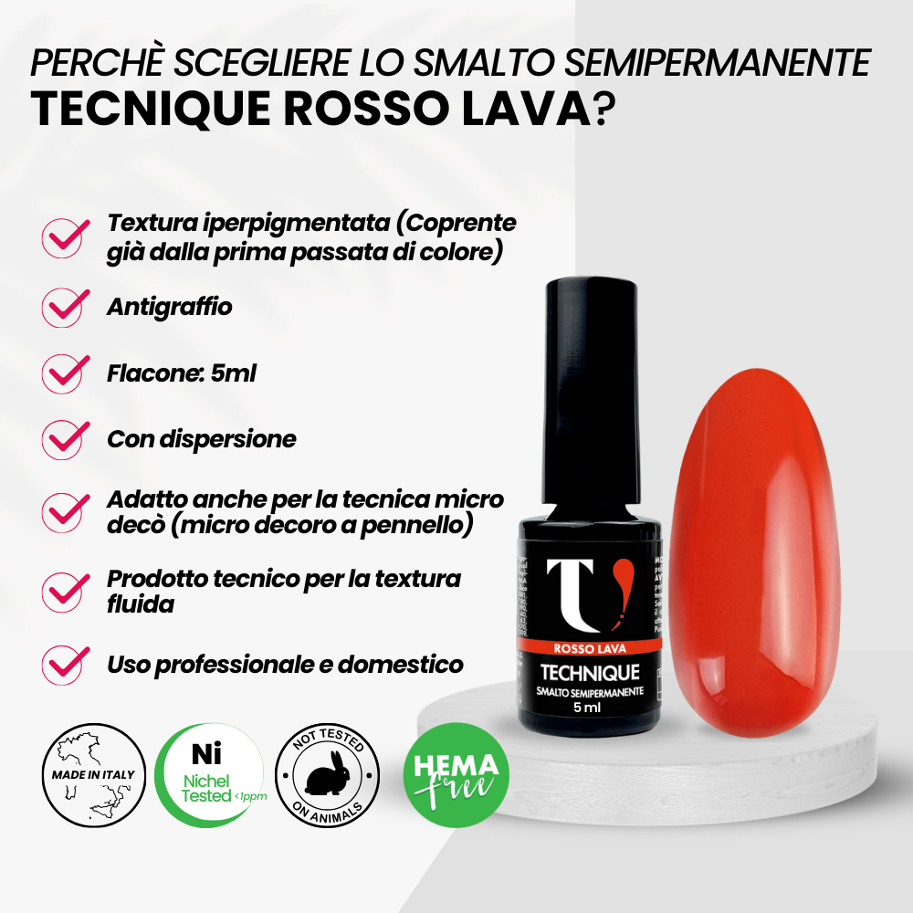 Smalto Semipermanente Rosso Lava 5ml