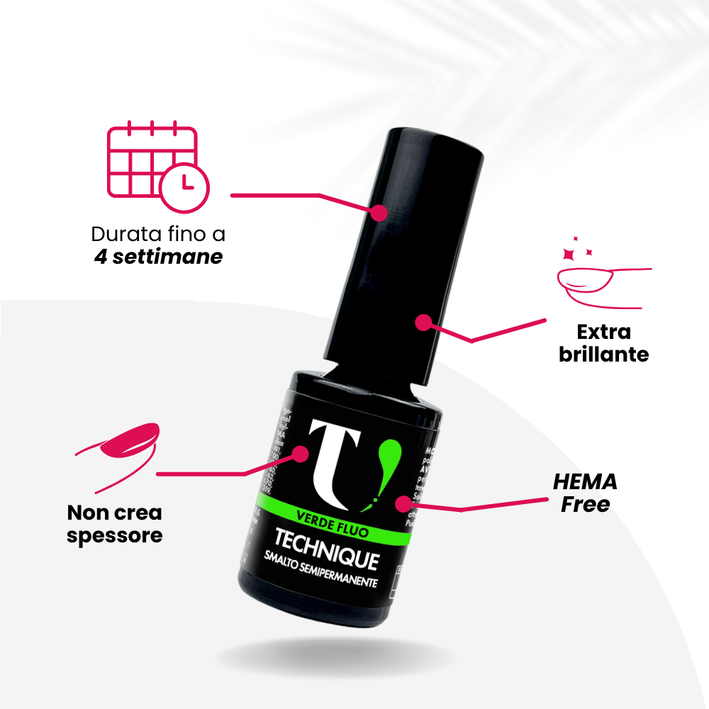 Smalto Semipermanente Verde Fluo 5ml