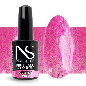 Smalto semipermanente nail lacq glitter pink-