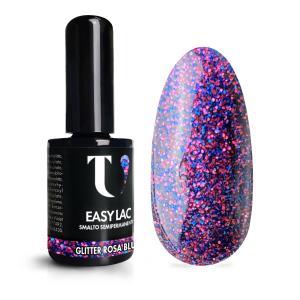 Smalto semipermanente glitter rosa blu 15ml