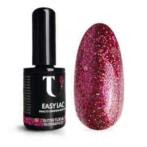 Smalto Semipermanente Glitter Fucsia Olografico 15ml - TuttoperleUnghie