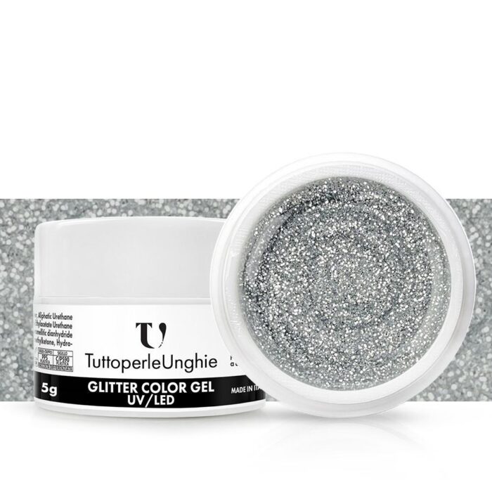 Gel Color Argento Glitter 5g - TuttoperleUnghie