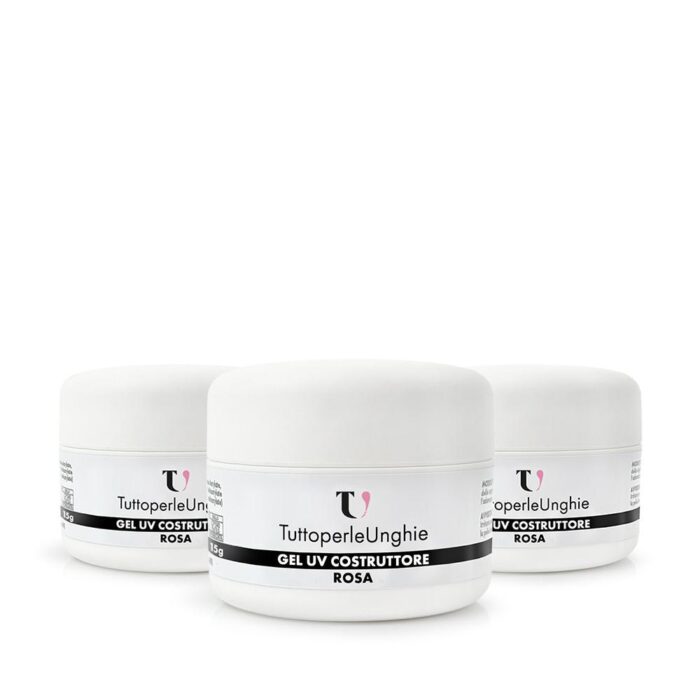 Set 3 Gel UV Costruttore Rosa 15g - TuttoperleUnghie