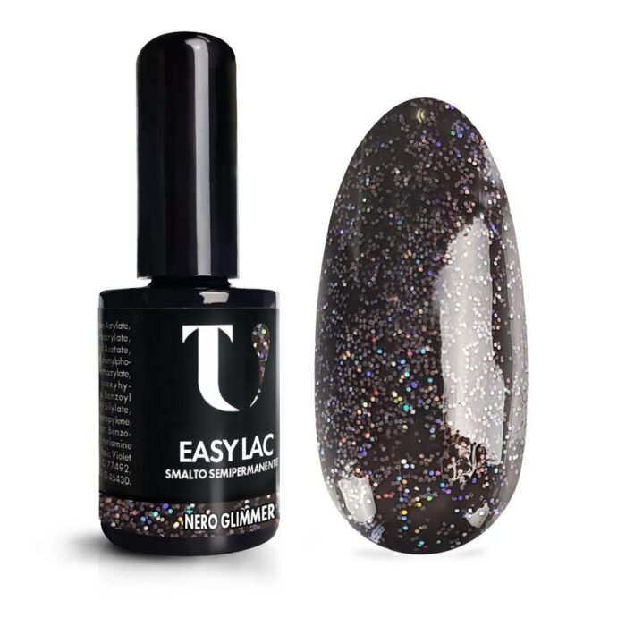 Smalto Semipermanente Nero Glimmer 15ml - TuttoperleUnghie